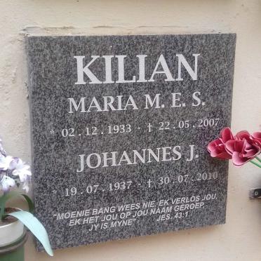KILIAN Johannes J. 1937-2010 &amp; Maria M.E.S. 1933-2007