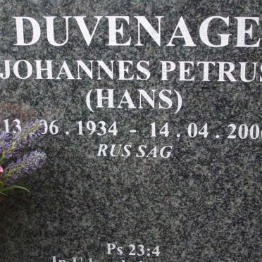 DUVENAGE Johannes Petrus 1934-2006