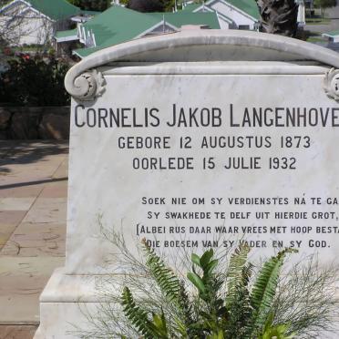 LANGENHOVEN Cornelis Jakob 1873-1932