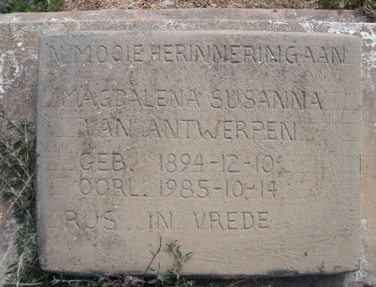 ANTWERPEN Magdalena Susanna, van 1894-1985