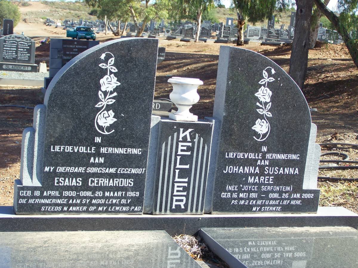 KELLER Esaias Gerhardus 1900-1969 &amp; Johanna Susanna MAREE, formerly KELLER nee SERFONTEIN 1911-2002