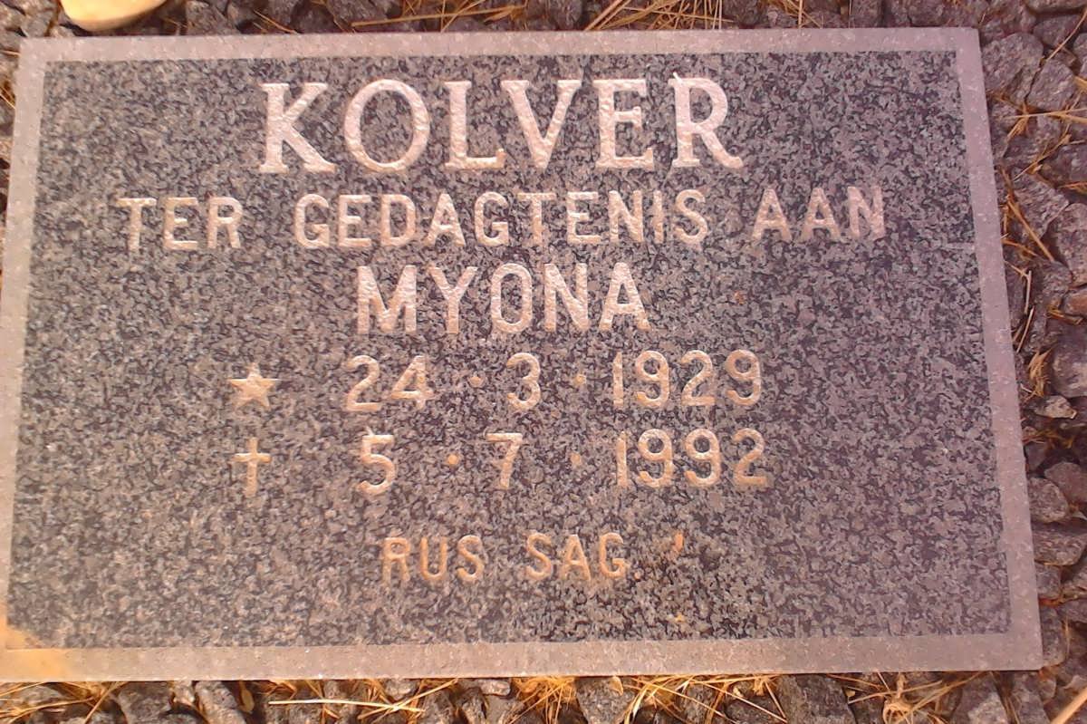 KOLVER Myona 1929-1992