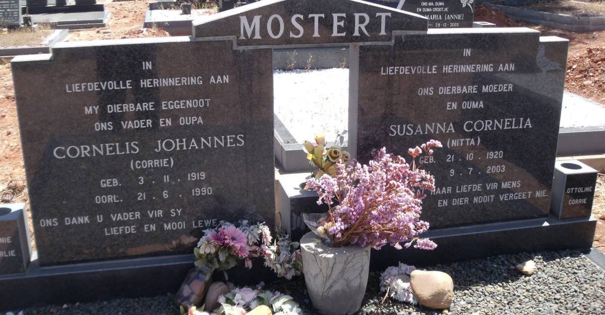 MOSTERT Cornelis Johannes 1919-1990 &amp; Susanna Cornelia 1920-2003