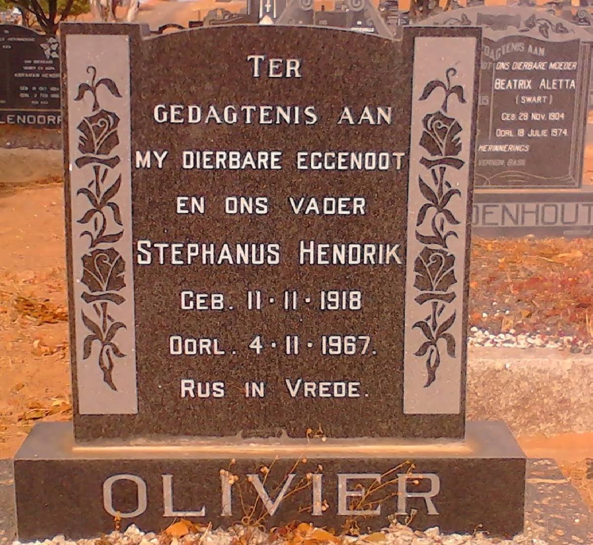 OLIVIER Stephanus Hendrik 1918-1967