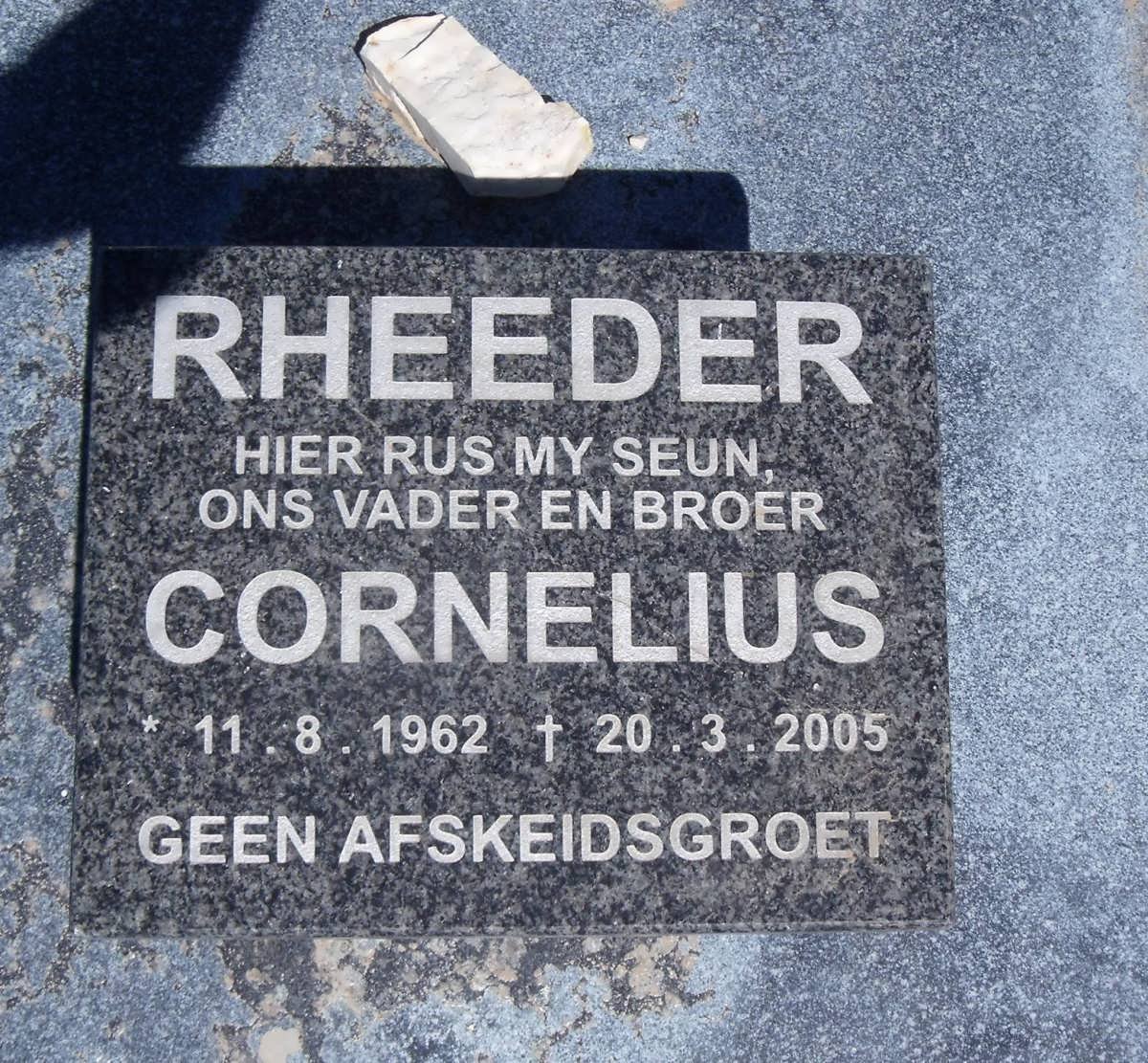 RHEEDER Cornelius 1962-2005