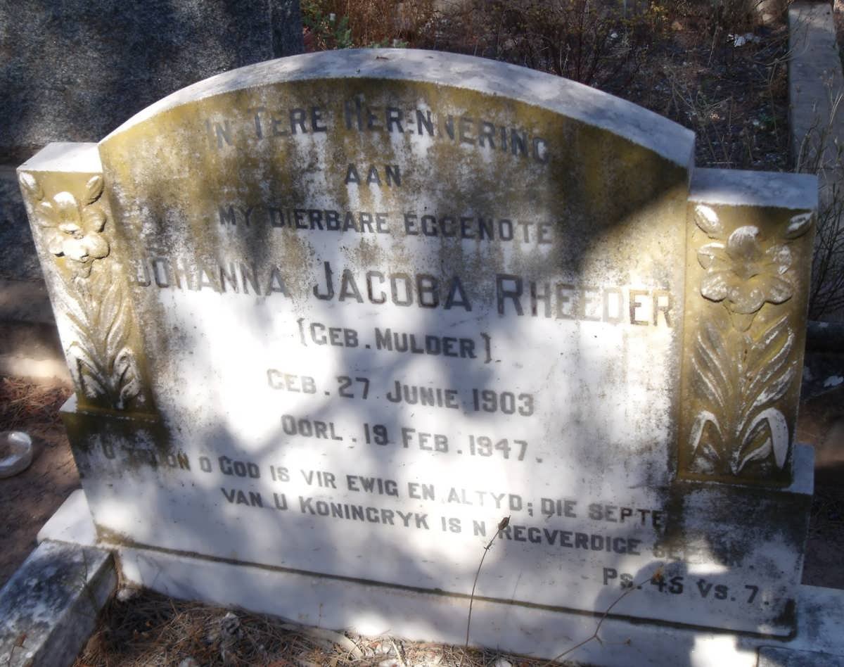 RHEEDER Johanna Jacoba nee MULDER 1903-1947