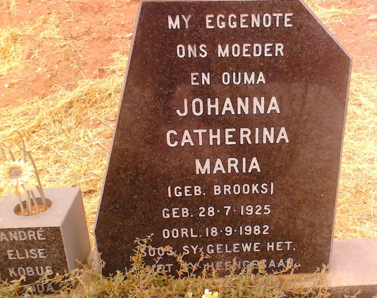 ROBERTSON Johanna Catherina Maria nee BROOKS 1925-1982