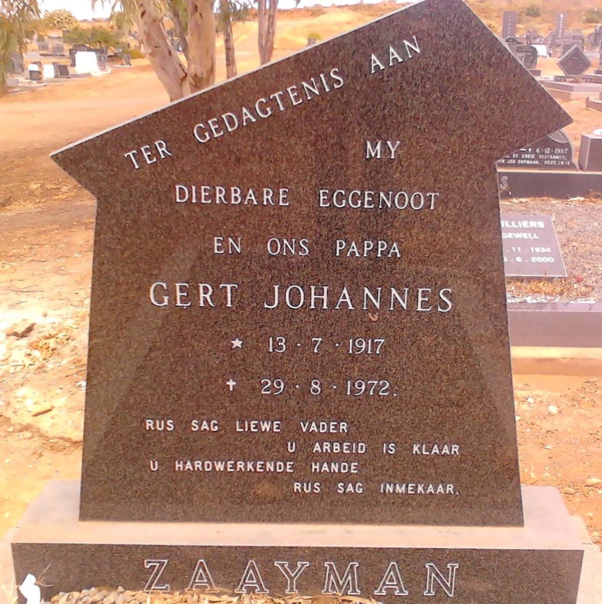 ZAAYMAN Gert Johannes 1917-1972