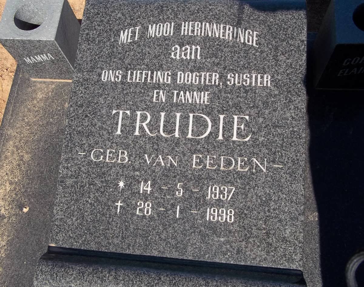 ? Trudie nee van EEDEN 1937-1998