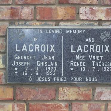 LACROIX Georget Jean Joseph Ghislain 1923-1993 &amp; Renee Therese VRIET 1927-