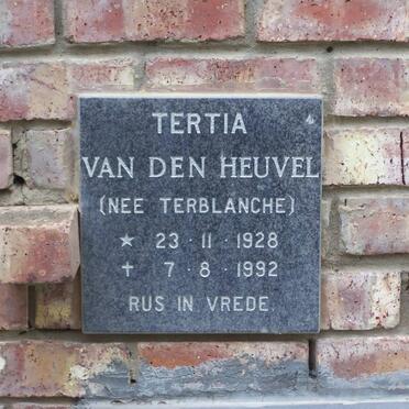 HEUVEL Tertia, van den nee TERBLANCHE 1928-1992