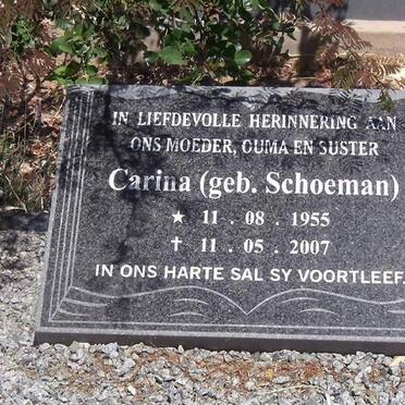 ? Carina nee SCHOEMAN 1955-2007