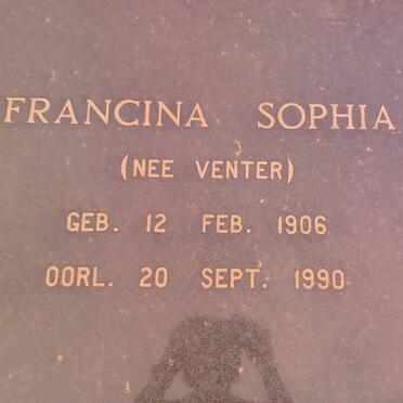 ? Francina Sophia nee VENTER 1906-1990