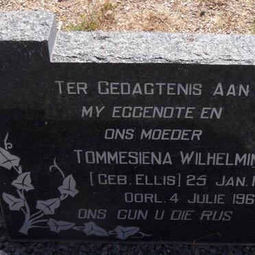 ? Tommesiena Wilhelmina nee ELLIS 1905-1965