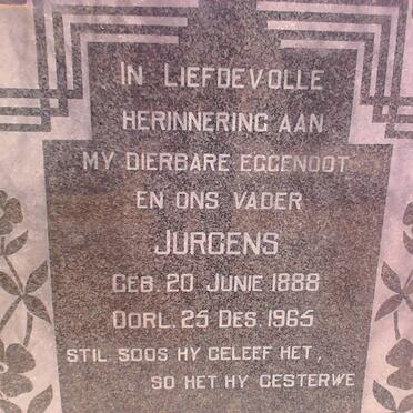 ?? Jurgens 1888-1965 &amp; Maria Susara HAMMOND 1894-1958