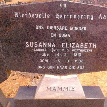 ? Susanna Elizabeth nee VAN DER WESTHUIZEN 1910-1992