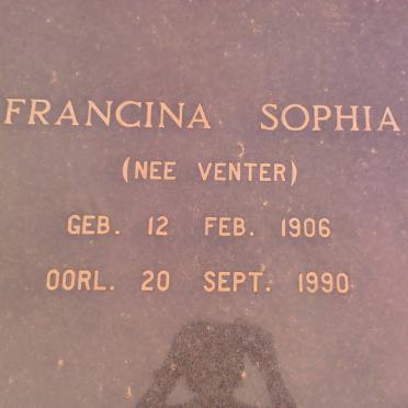 ? Francina Sophia nee VENTER 1906-1990
