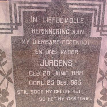 ?? Jurgens 1888-1965 &amp; Maria Susara HAMMOND 1894-1958