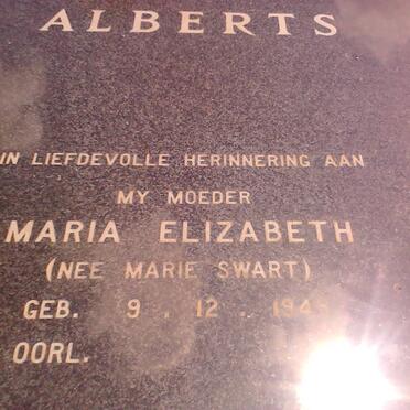 ALBERTS Maria Elizabeth nee SWART 1945-