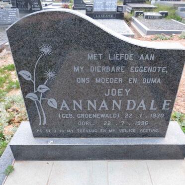 ANNANDALE Joey nee GROENEWALD 1930-1996