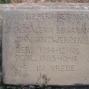 ANTWERPEN Magdalena Susanna, van 1894-1985