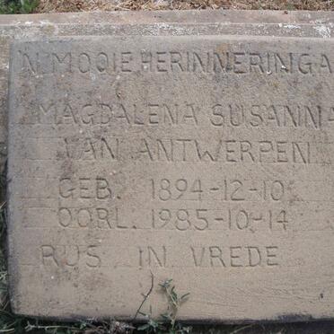 ANTWERPEN Magdalena Susanna, van 1894-1985