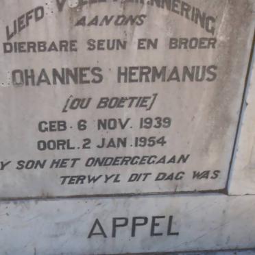 APPEL Johannes Hermanus 1939-1954