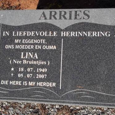 ARRIES Lina nee BRUINTJIES 1949-2007