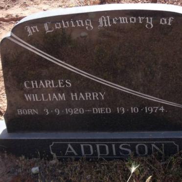 ADDISON Charles William Harry 1920-1974