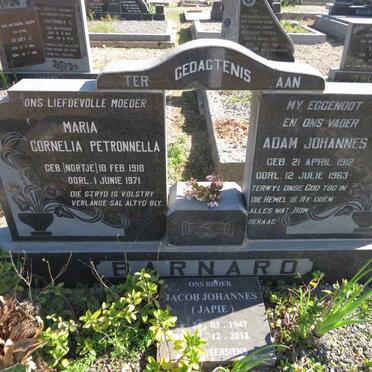 BARNARD Adam Johannes 1912-1963 & Maria Cornelia Petronnella NORTJE 1918-1971 :: BARNARD Jacob Johannes 1947-2012