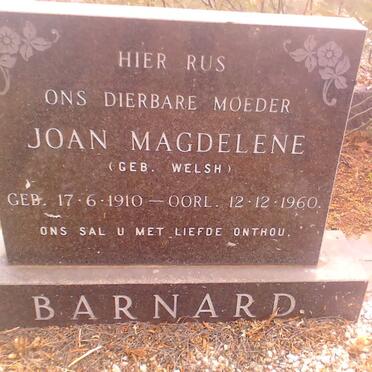 BARNARD Joan Magdelene nee WELSH 1910-1960