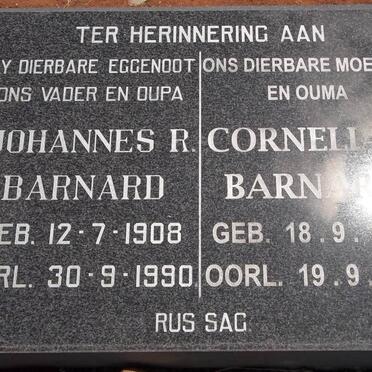 BARNARD Johannes R. 1908-1990 &amp; Cornelia J. 1914-2006