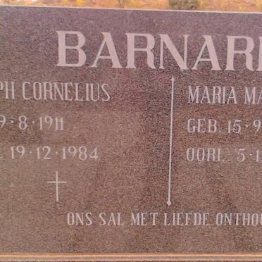 BARNARD Joseph Cornelius 1911-1984 &amp; Maria Magdalena KILLIAN 1912-1980