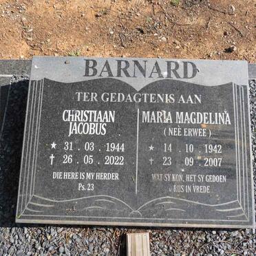 BARNARD Christiaan Jacobus 1944-2022 & Maria Magdelina ERWEE 1942-2007