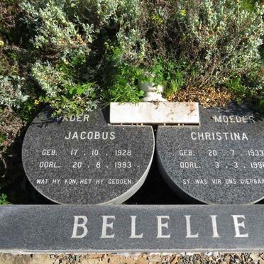 BELELIE Jacobus 1928-1993 & Christina 1933-1996