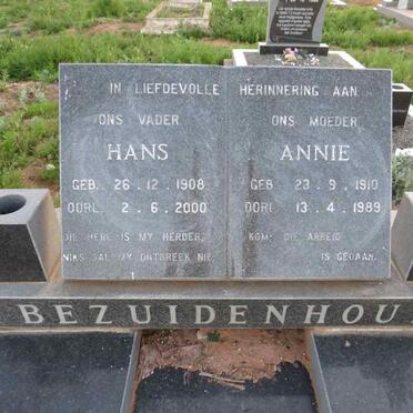 BEZUIDENHOUT Hans 1908-2000 & Annie 1910-1989