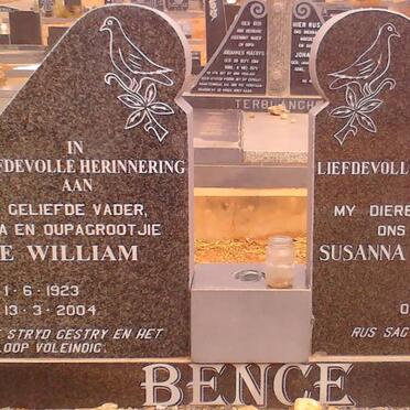 BENCE George William 1923-2004 &amp; Susanna Johanna Catherina KLEYN 1931-1975
