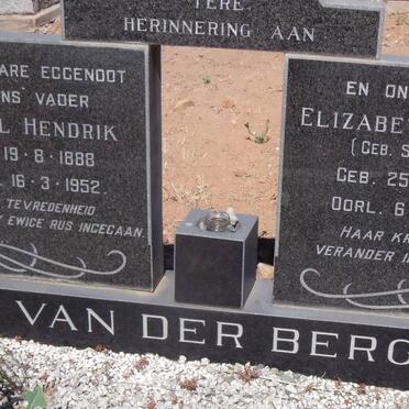 BERG Daniel Hendrik, van der 1888-1952 &amp; Elizabeth Sophia SCHONKEN 1904-1968