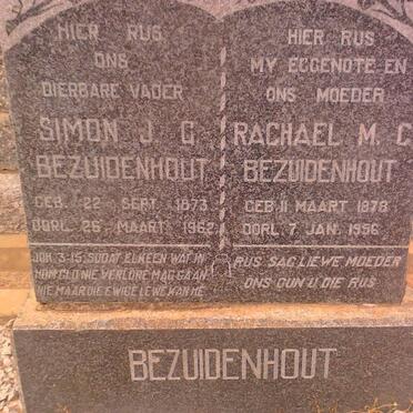 BEZUIDENHOUT Simon J.C. 1873-1962 &amp; Rachel M.C. 1878-1956