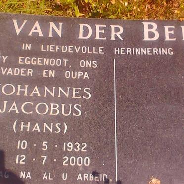 BERG Johannes Jacobus, van der 1932-2000