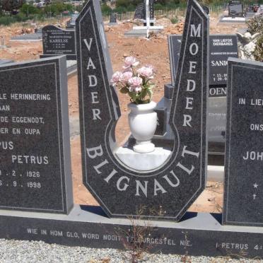 BLIGNAUT Philippus Petrus 1926-1998 &amp; Johanna Jacoba 1927-1999