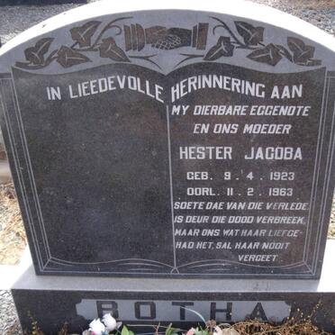 BOTHA Hester Jacoba 1923-1963