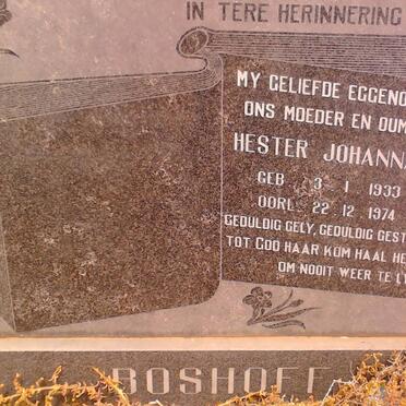 BOSHOFF Hester Johanna 1933-1974
