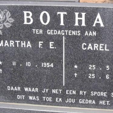 BOTHA Carel J. 1948-1998 &amp; Martha F.E. 1954-