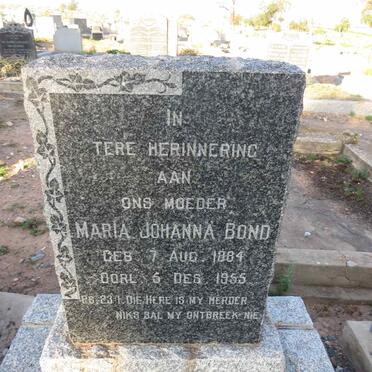 BOND Maria Johanna 1884-1955