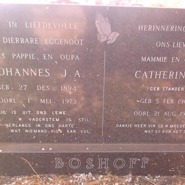 BOSHOFF Johannes J.A. 1894-1973 &amp; Catherina M. STANDER 1903-1978