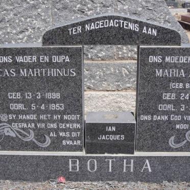 BOTHA Lucas Marthinus 1898-1953 &amp; Maria Aletta BOTHA 1911-1981