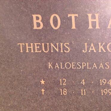 BOTHA Theunis Jakobus 1946-1993