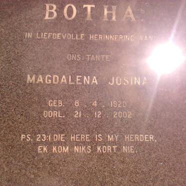 BOTHA Magdalena Josina 1920-2002