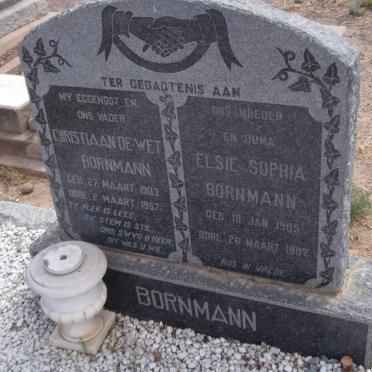 BORNMANN Christiaan De Wet 1903-1957 &amp; Elsie Sophia 1905-1987